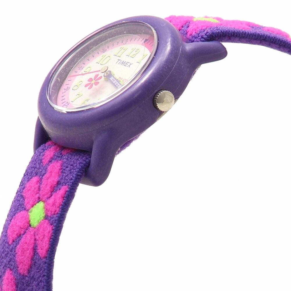 Kids' Purple/Floral Analog Watch with Elastic Strap