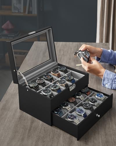 20-Slot Lockable Watch Box by SONGMICS