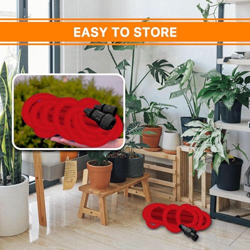 Red Garden Hose, 75ft Triple-layer Core Lawnmower Accessory