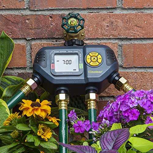 Melnor 4 Zone Digital Timer for Lawns, Black/Yellow