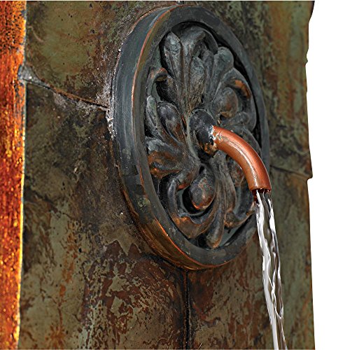 Ibizi Rustic Medallion Wall Fountain with LED Light