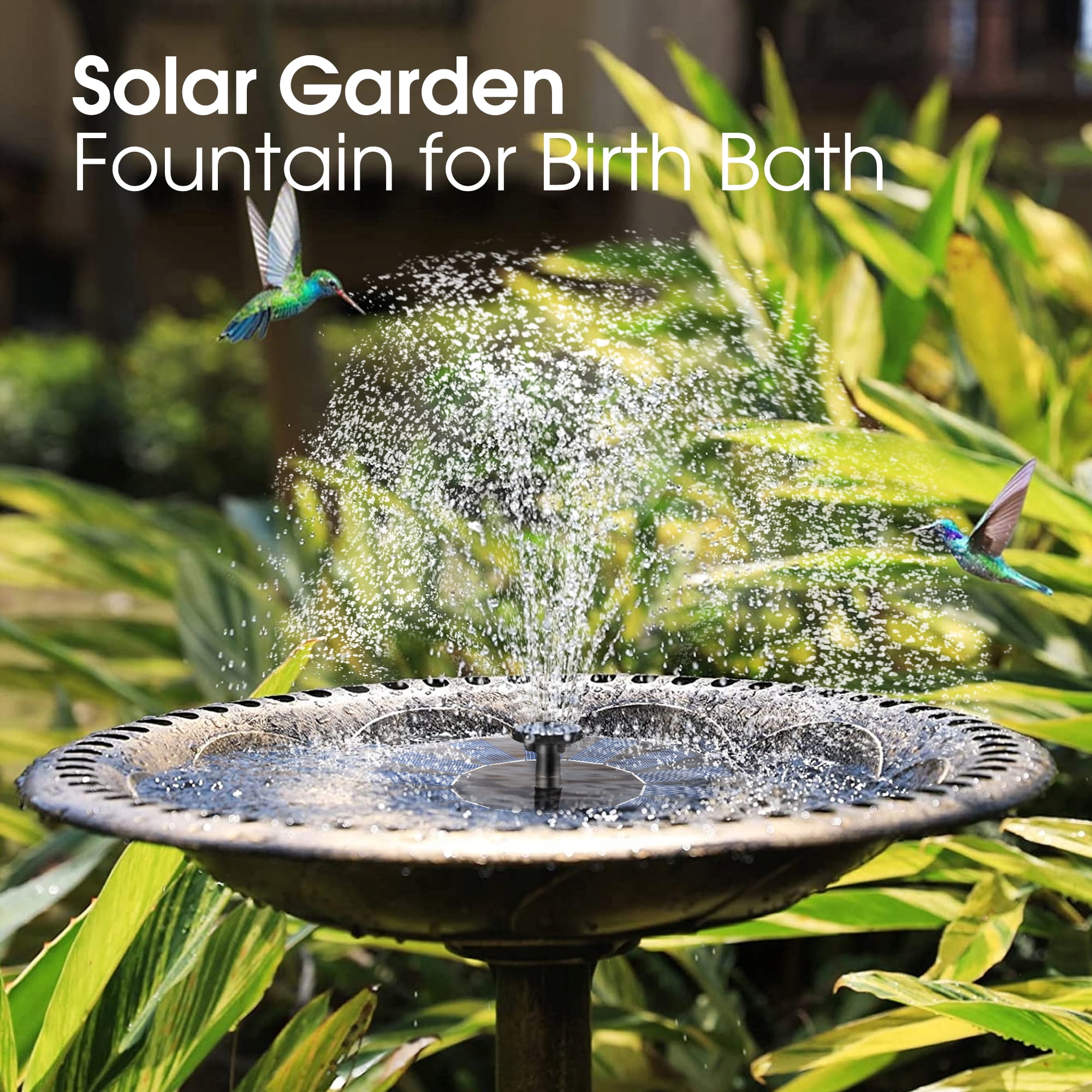 Floating Solar Water Fountain Pump for Bird Bath, Garden
