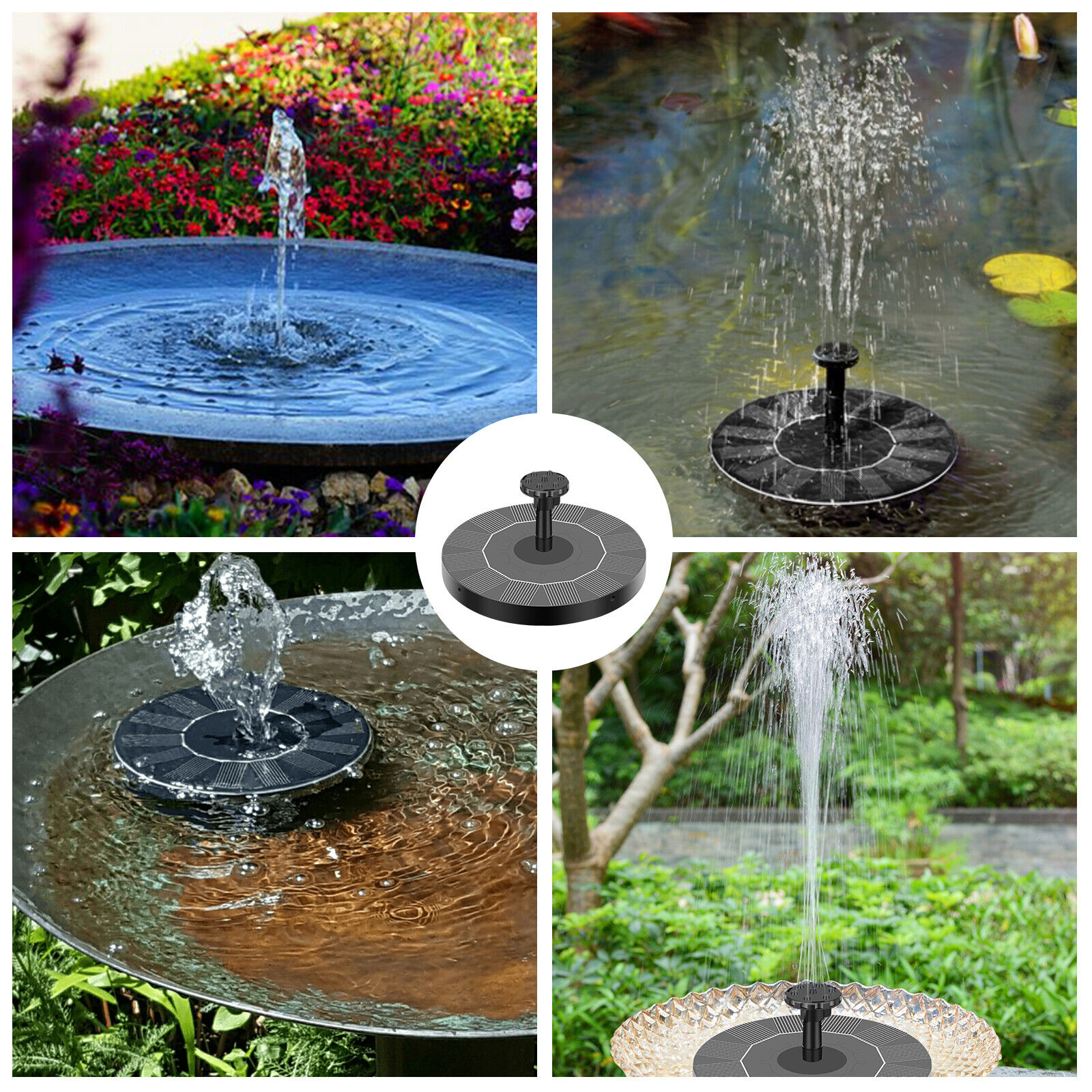 Solar Powered Floating Bird Bath Fountain for Pond