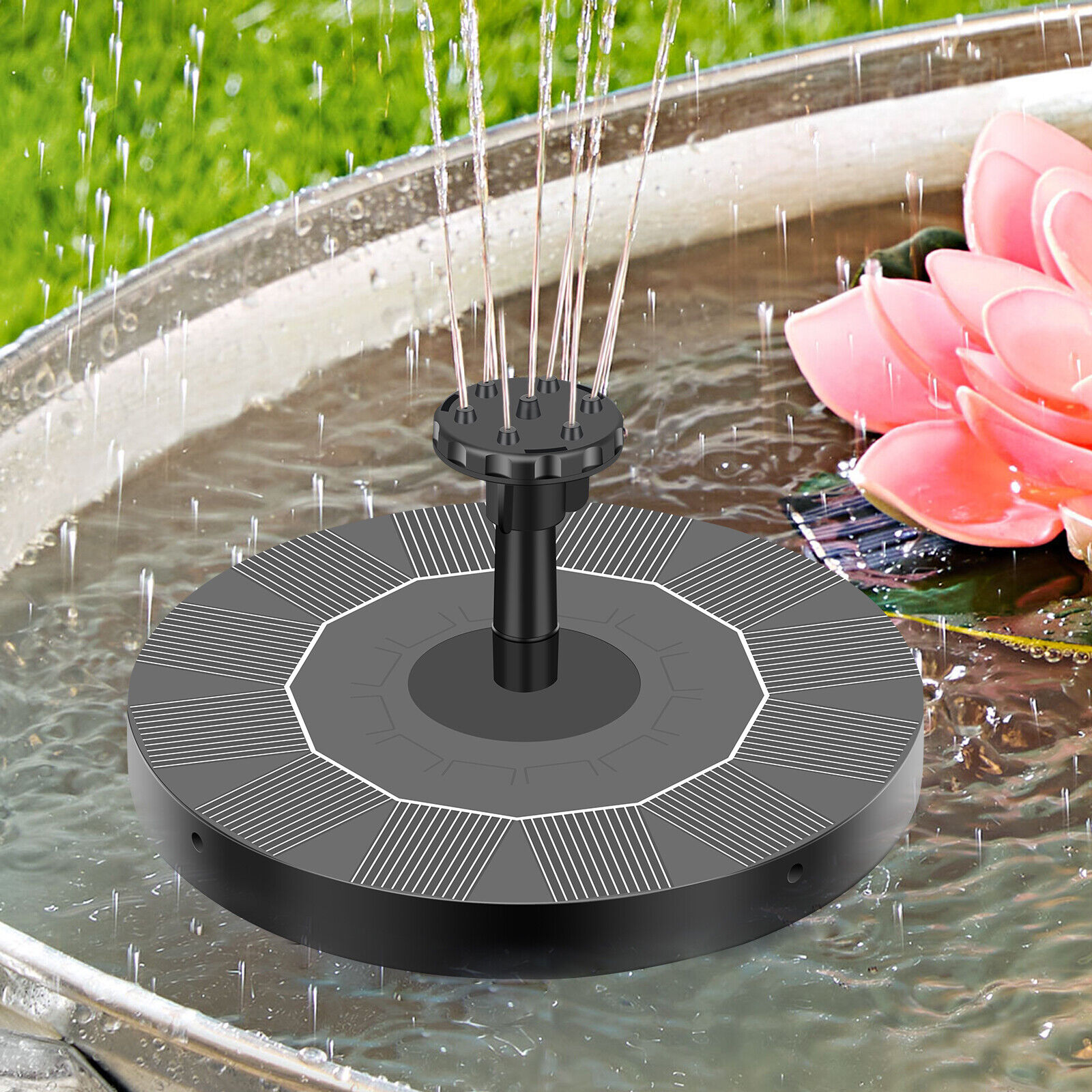 Solar Powered Floating Bird Bath Fountain for Pond