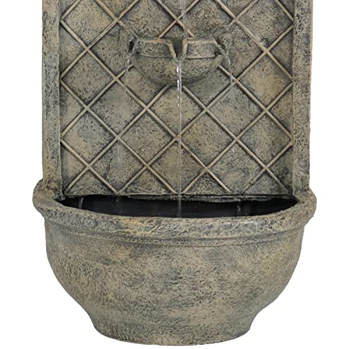 Sunnydaze Messina Wall Fountain - French Limestone Finish