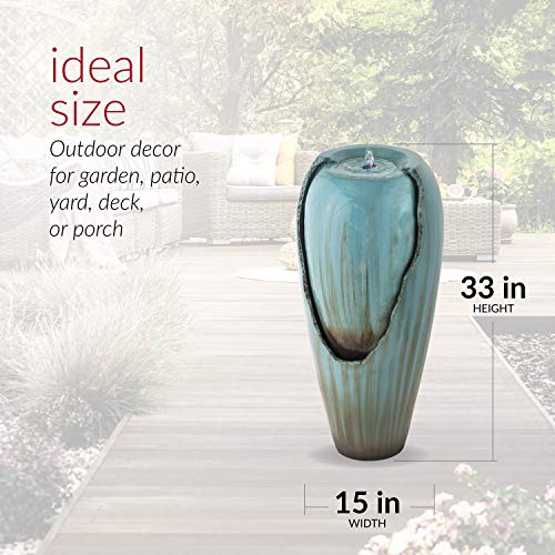 Antique Jar Outdoor Water Fountain with LED Lights
