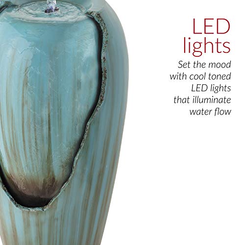 Antique Jar Outdoor Water Fountain with LED Lights