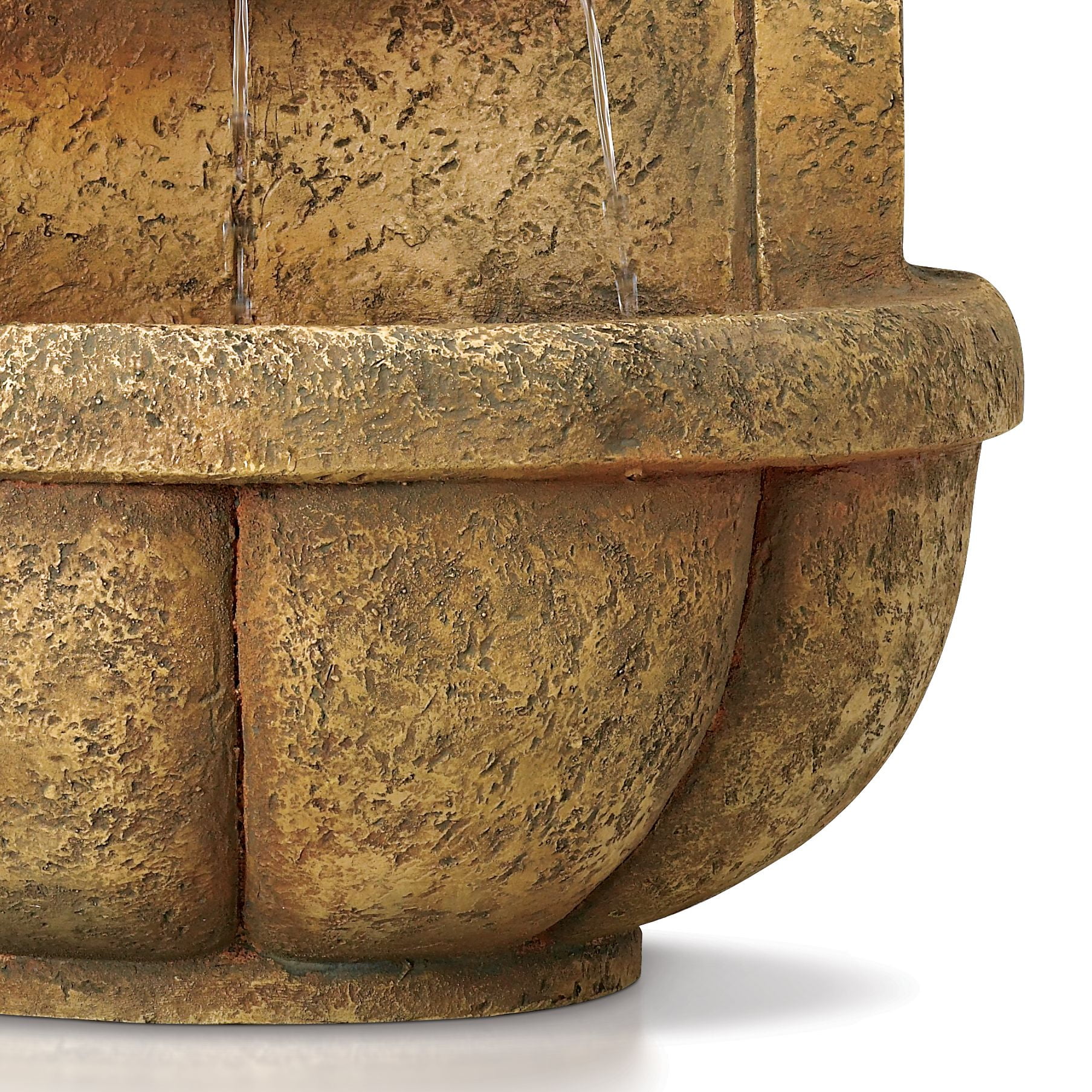 Rustic Lion Head 2-Tier Outdoor Wall Fountain