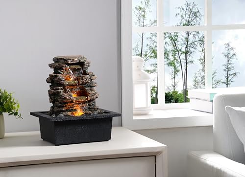 Tabletop Water Fountain with Soothing Sound for Zen Relaxation