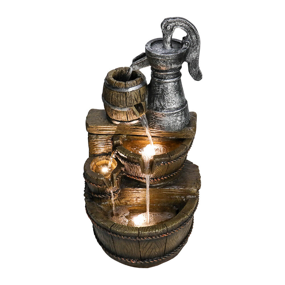 Rustic Outdoor Water Fountain for Garden Patio Décor