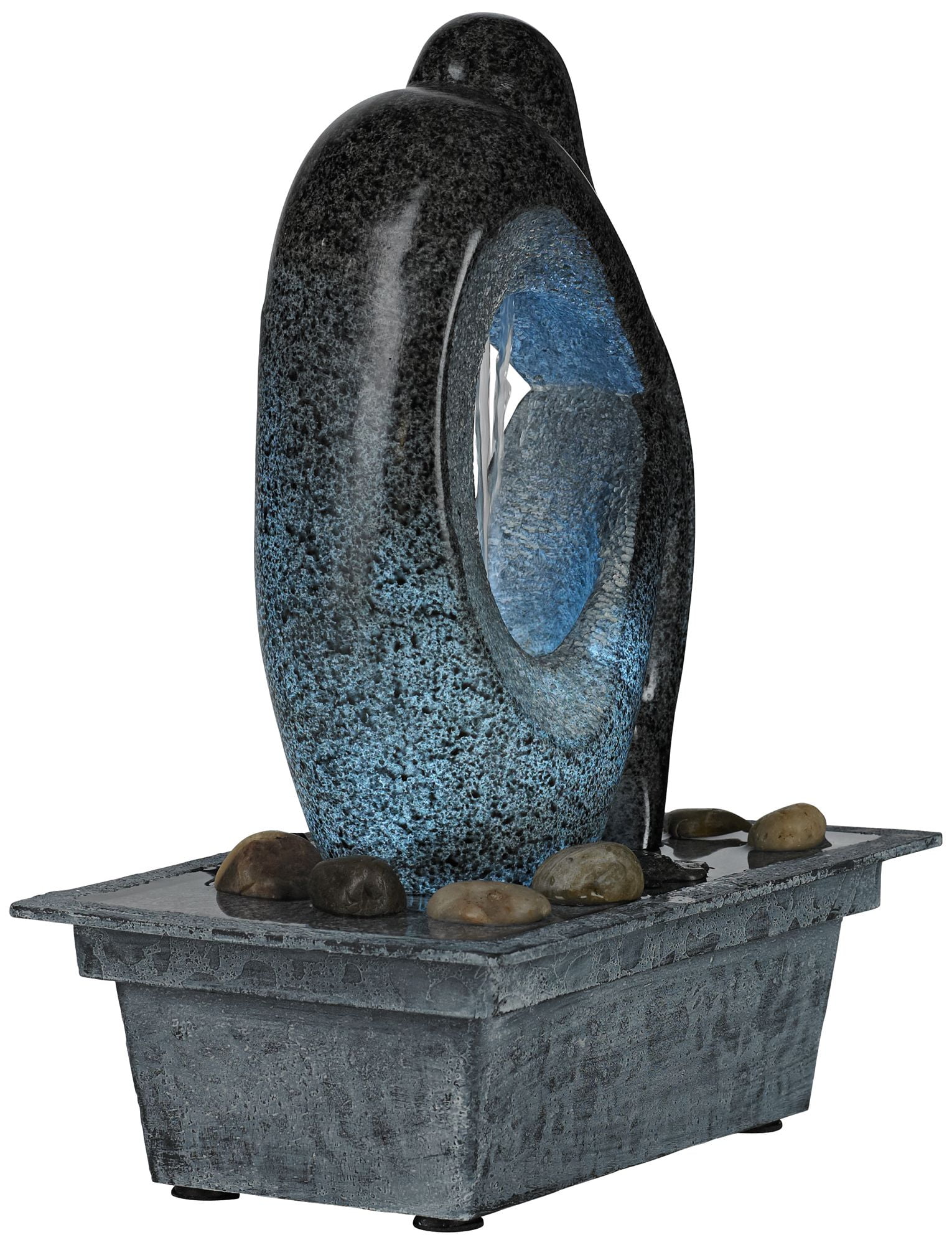 Modern LED Light Tabletop Water Fountain 10" Silhouette