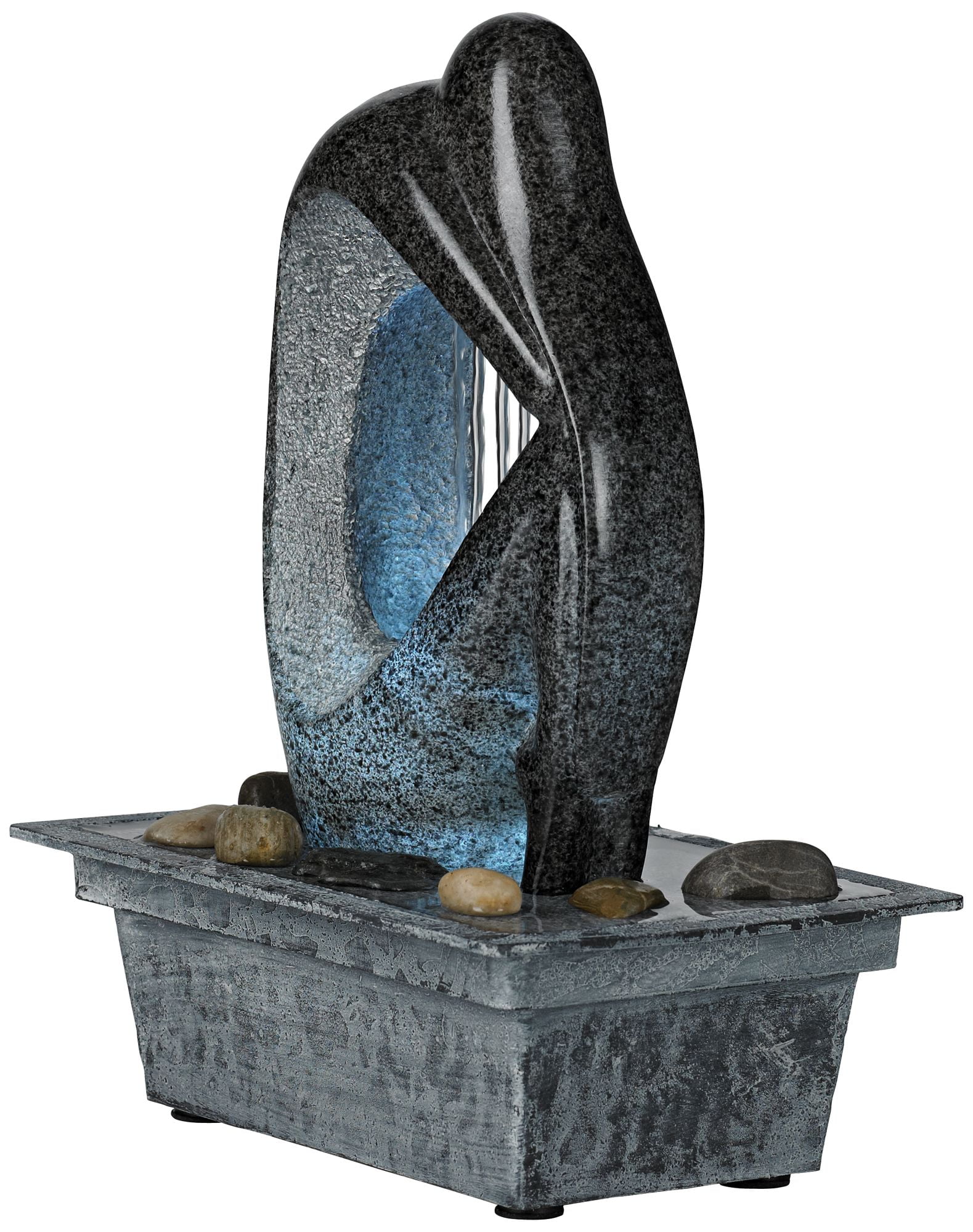 Modern LED Light Tabletop Water Fountain 10" Silhouette