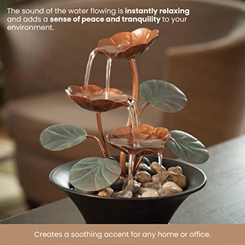 Indoor Water Lily Serenity Fountain - Compact Tabletop