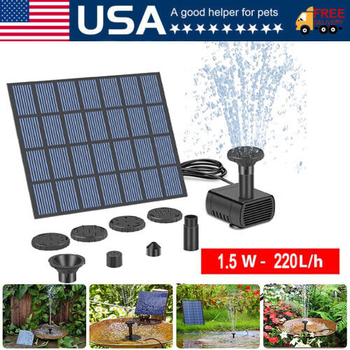 Solar Powered Submersible Floating Fountain for Bird Bath