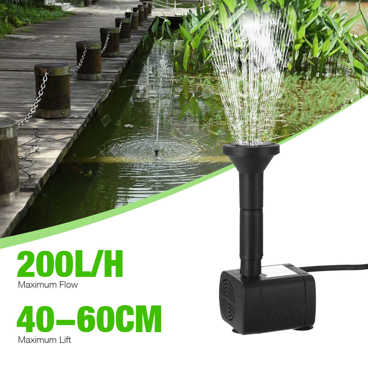 Solar Bird Bath Fountain Pump with 4 Nozzles