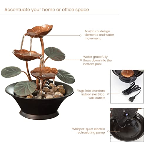 Indoor Water Lily Serenity Fountain - Compact Tabletop