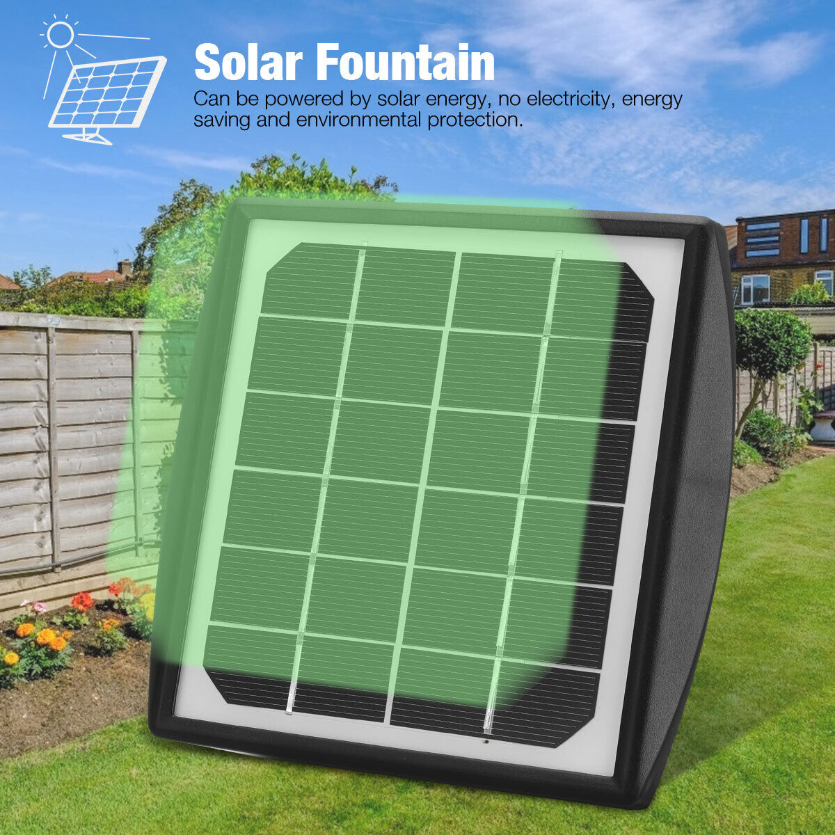 Solar Bird Bath Fountain Pump with 4 Nozzles