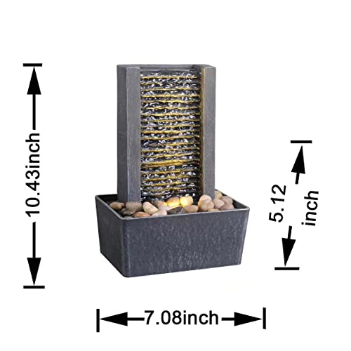 HaoBos 10.4" Indoor Fountain with LED Light/Cobbles