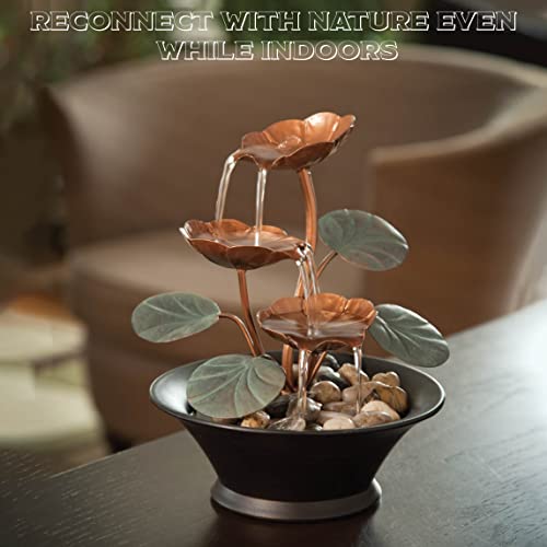 Indoor Water Lily Serenity Fountain - Compact Tabletop