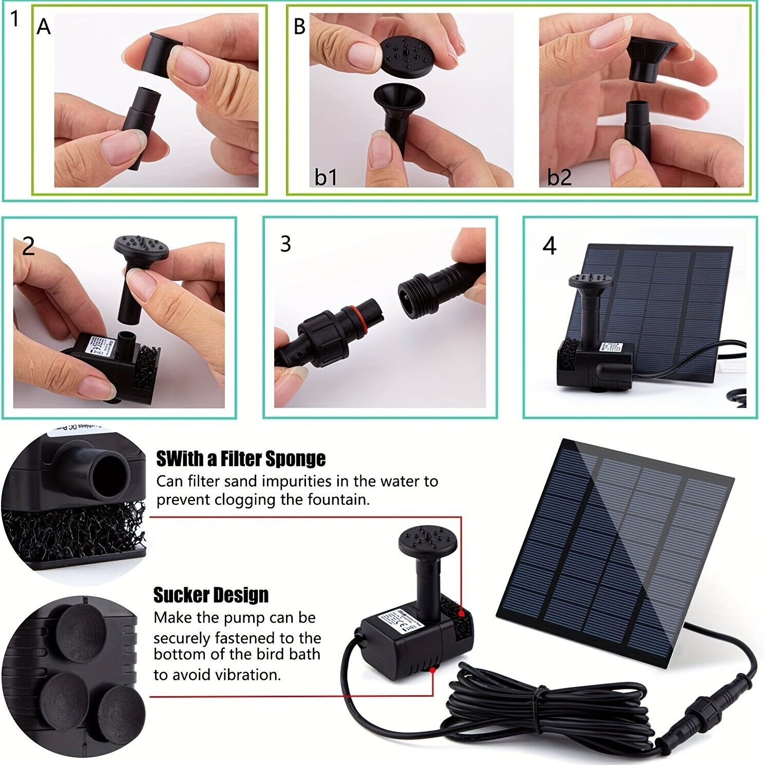 Solar Power Floating Water Fountain for Garden Pond