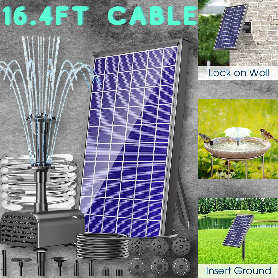 Solar Powered Bird Bath Fountain Pump