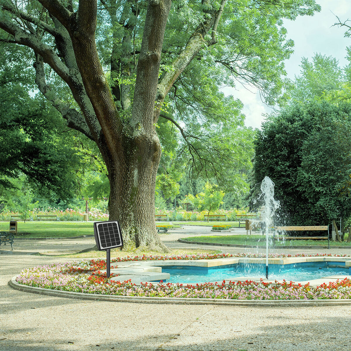 Solar Bird Bath Fountain Pump with 4 Nozzles