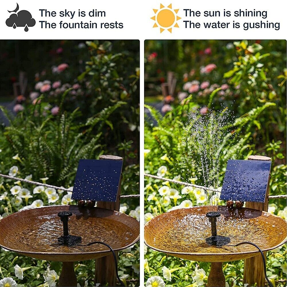 Floating Solar Fountain for Bird Bath Pond Garden