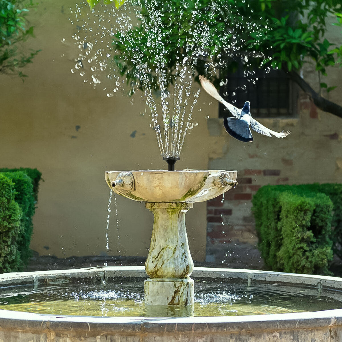 Solar Bird Bath Fountain Pump with 4 Nozzles