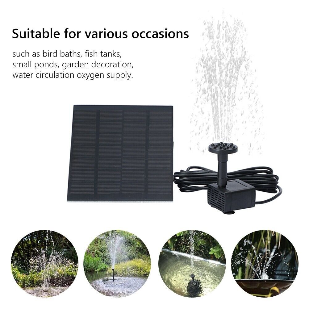Floating Solar Fountain for Bird Bath Pond Garden