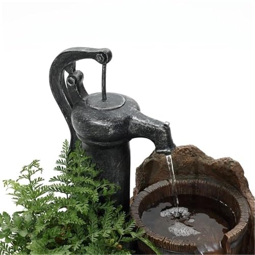Glenville Water Pump Cascading Fountain in Brown/Black