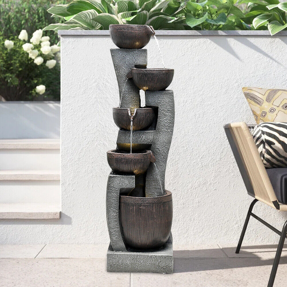 Modern 5-tier Outdoor Water Fountain for Home Garden