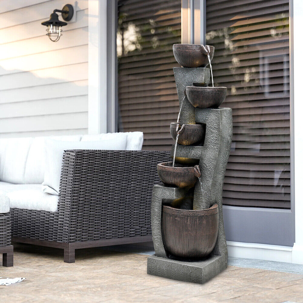 Modern 5-tier Outdoor Water Fountain for Home Garden