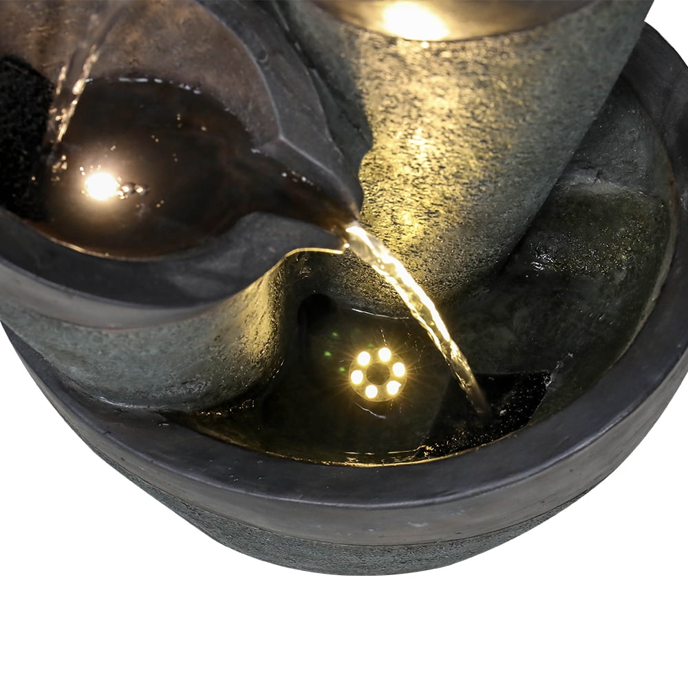 5-Tier Water Fountain with LED Lights - Patio/Garden