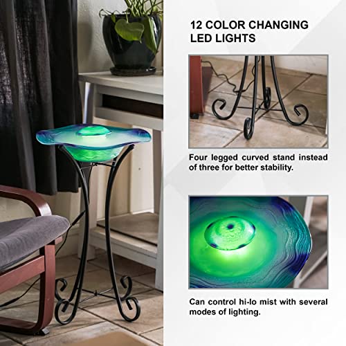 27" Tall Mist Fountain with Color-Changing LED Lights