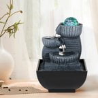 Indoor Tabletop Fountain with LED Light & Rolling Ball