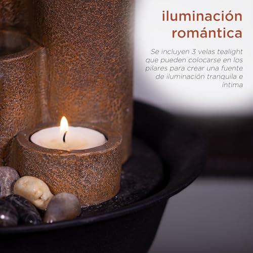 Alpine Corporation Tiered Tabletop Water Fountain with Candles