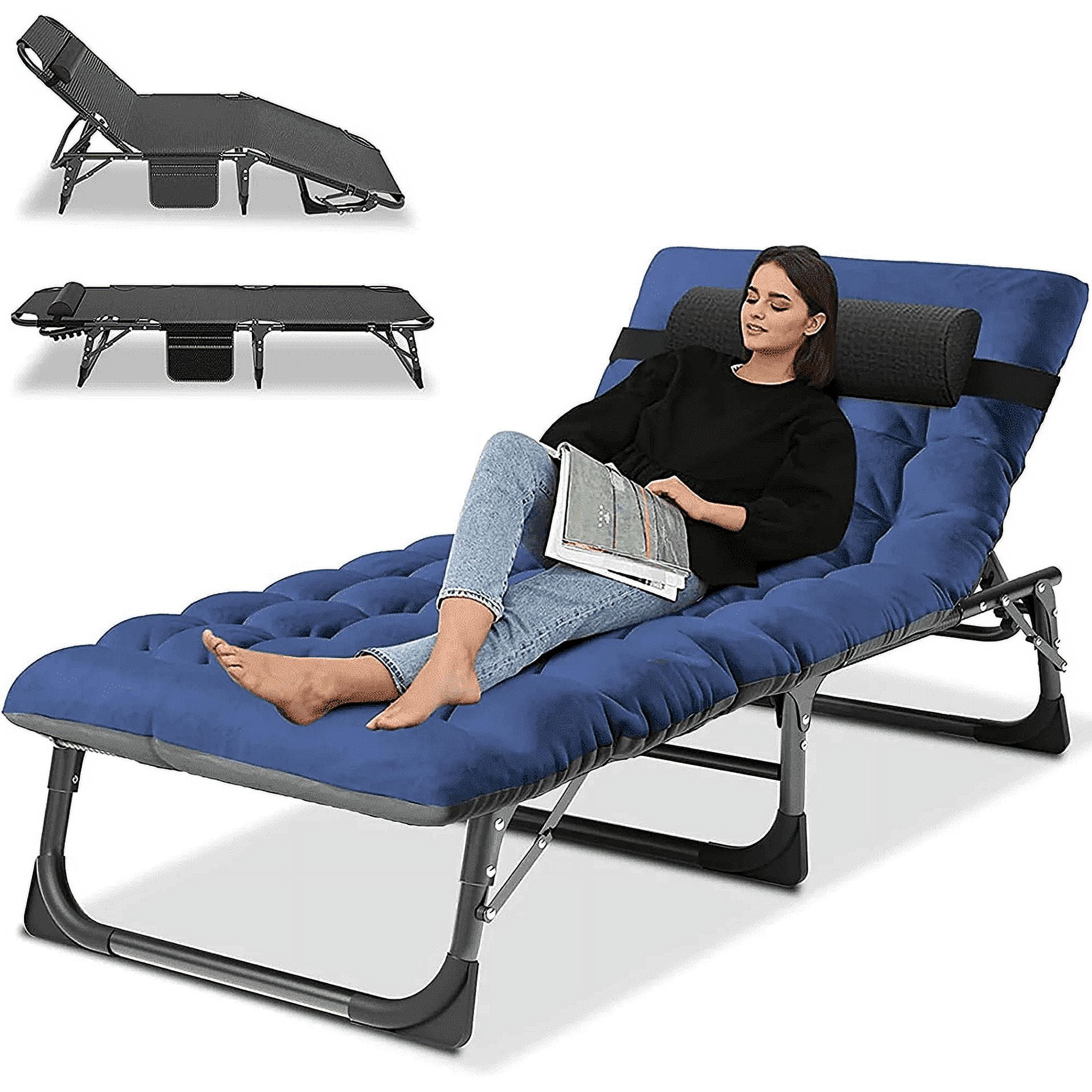 Adjustable Folding Lounge Chair for Pool, Patio, Beach