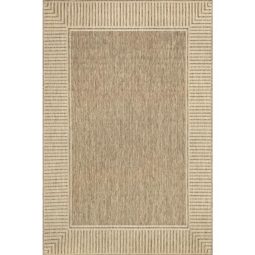 nuLOOM Asha Simple Border Outdoor/Indoor Rug, 4x5, Light Brown