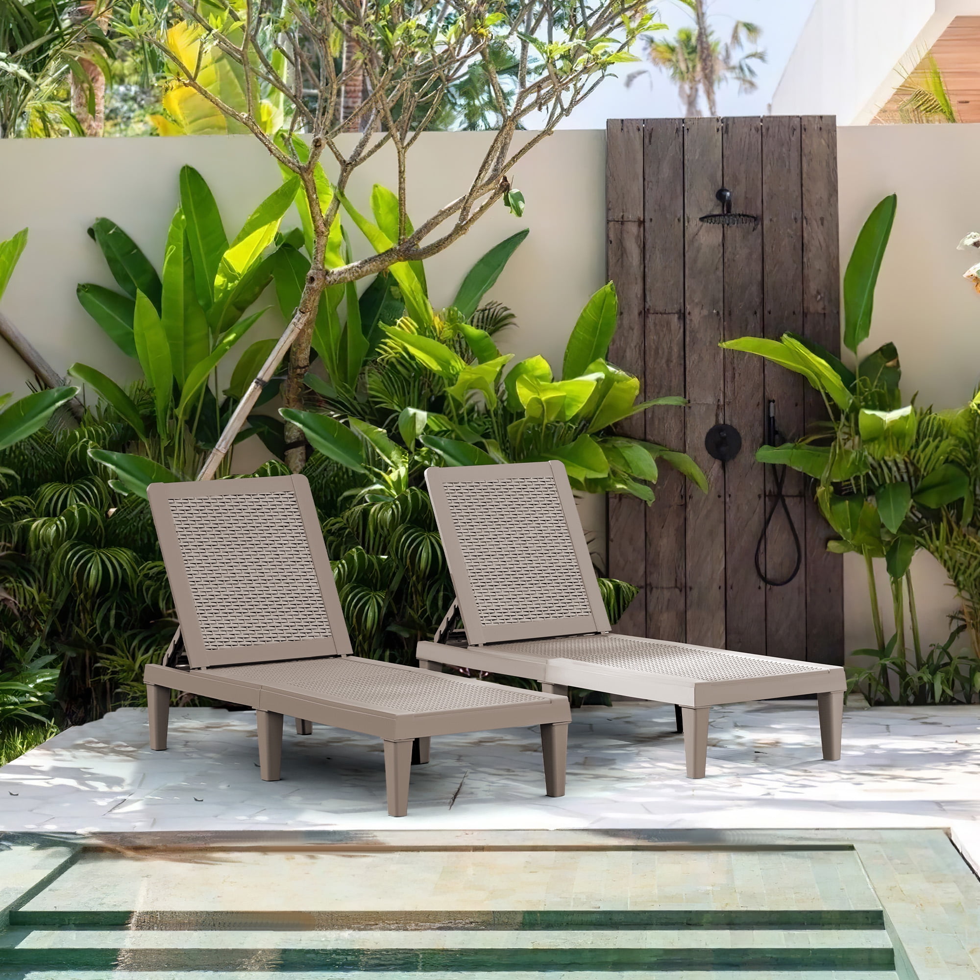 Vineego Set of 2 Outdoor Chaise Lounge Chairs