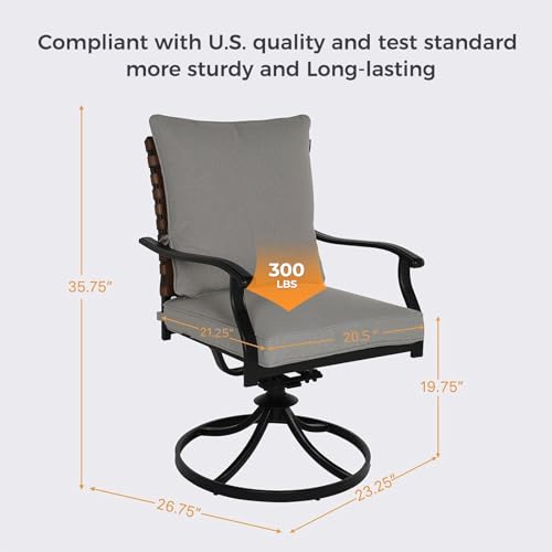 7-Piece Swivel Patio Dining Set, Black