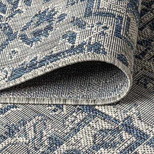 Estrella Bohemian Medallion Navy/Gray Indoor/Outdoor Area Rug