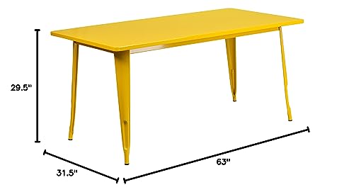 Yellow Metal Outdoor Table - Commercial Grade Quality