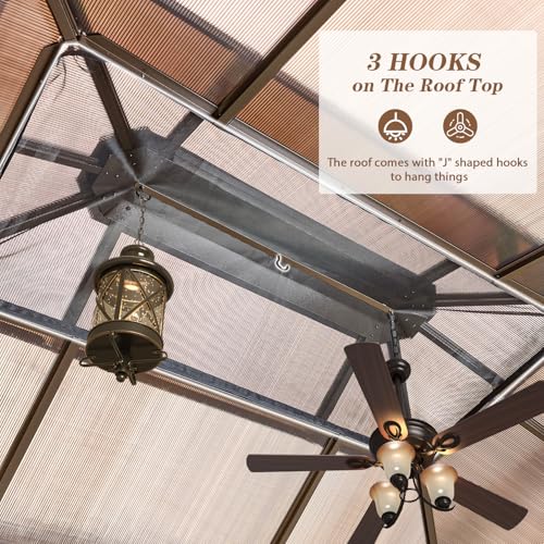 EROMMY 10' x 13' Outdoor Aluminum Gazebo Pavilion