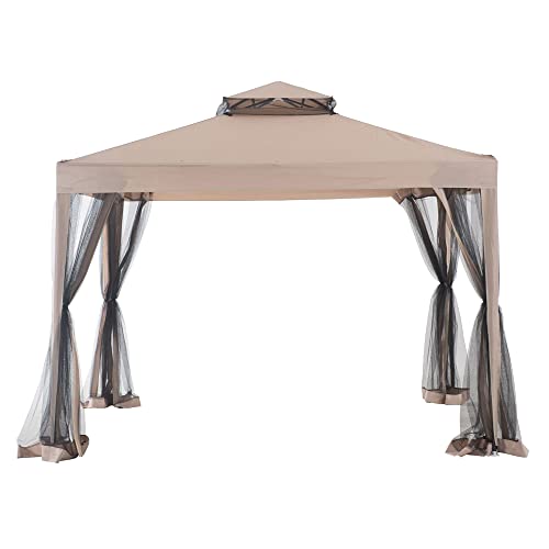 10'x10' Hampton Softtop Steel Gazebo with Netting