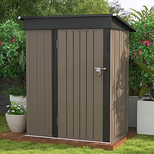 Metal Tool Shed with Lockable Door for Patio Garden