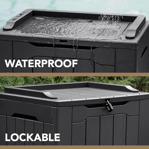 Devoko Waterproof Patio Deck Box - 30 Gallon Black
