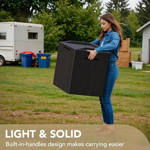 Devoko Waterproof Patio Deck Box - 30 Gallon Black