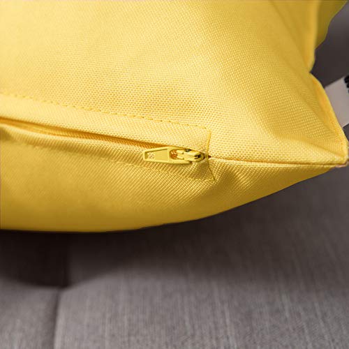 MIULEE Outdoor Waterproof Garden Pillow Covers Yellow 18x18