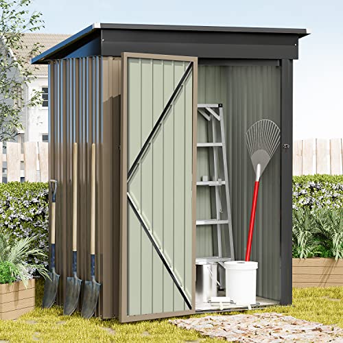 5' x 3' Metal Outdoor Storage Shed for Garden