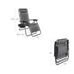 2-Pack Adjustable Steel Zero Gravity Lounge Chairs